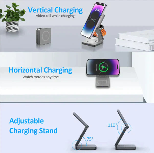 MagSnap™ - 3-In-1 Fast Charging, Foldable & Wireless Charger